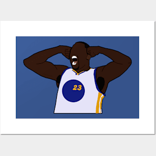 Draymond Green Screaming Flex Celebration - Golden State Warriors Posters and Art